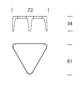 Треугольный столик Tonin Casa Adele 6033