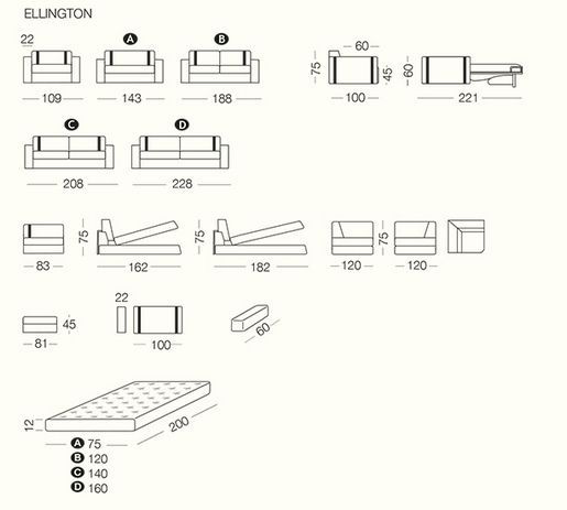 Современный диван Milano Bedding Ellington