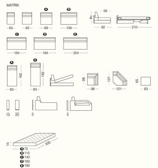 Модульный диван Milano Bedding Matrix