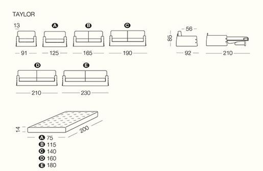  Текстильный диван Milano Bedding Taylor