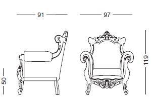 Классическое кресло Tonin Casa Adone 1577