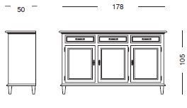 Классический буфет Tonin Casa Namaka 1206