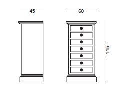 Высокий комод Tonin Casa Oken 4753