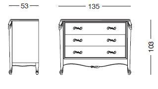 Широкий комод Tonin Casa Ivory 1528