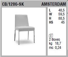 Обеденный стул Connubia Amsterdam CB/1286-SK