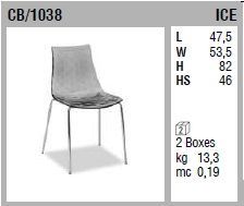 Дизайнерский стул Connubia Ice CB/1038