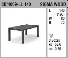 Стол-трансформер Connubia Sigma Wood CB/4069-LL 140