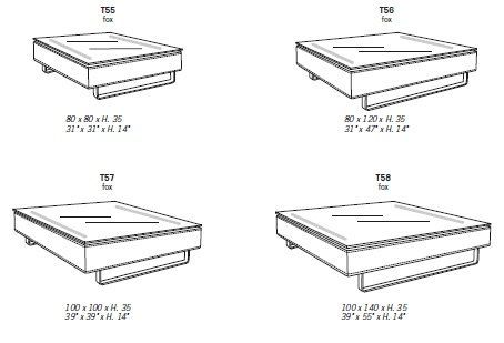 Журнальный столик Gamma T55-T56-T57-T58