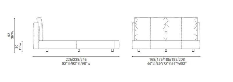 Современная кровать Poltrona Frau Massimosistema Bed