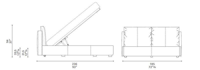 Современная кровать Poltrona Frau Massimosistema Bed