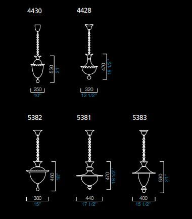 Стеклянный светильник Barovier&Toso Fanali Veneziani