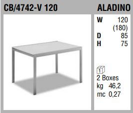 Стеклянный стол Connubia Aladino CB/4742-V 120