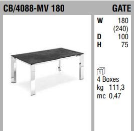 Обеденный стол Connubia Gate CB/4088-MV 180