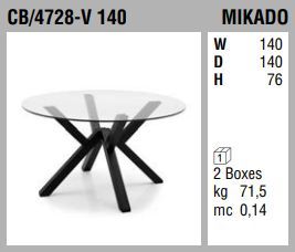 Круглый стол Connubia Mikado CB/4728-V 140