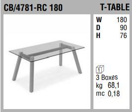 Обеденный стол Connubia T-Table CB/4781-RC 180