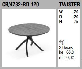 Обеденный стол Connubia Twister CB/4782-RD 120