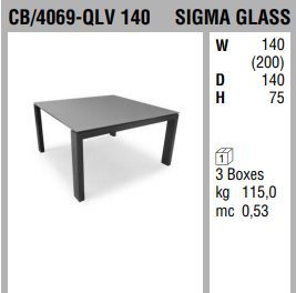 Стол-трансформер Connubia Sigma CB/4069-QLV 140