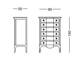 Высокий комод Tonin Casa Lyra 1497