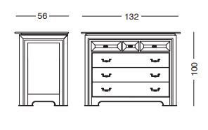 Широкий комод Tonin Casa Pinto 1537