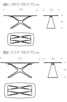 Дизайнерский стол Tonin Casa Calliope 8090FSC_ceramic