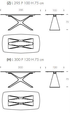 Дизайнерский стол Tonin Casa Calliope 8090FSC_ceramic