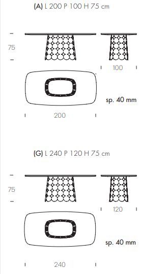 Дизайнерский стол Tonin Casa Pois 8083FS