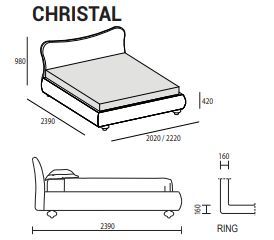 Дизайнерская кровать Dall'Agnese Christal