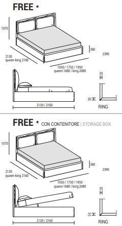 Мягкая кровать Dall'Agnese Free
