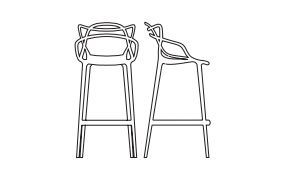 Барный стул Kartell Masters Stool Metallised 5849