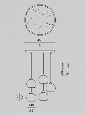 Потолочный светильник Contardi Kubric So Cluster of 5