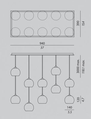 Дизайнерский светильник Contardi Kubric So Cluster of 10