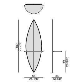 Настенное зеркало Porada Surf