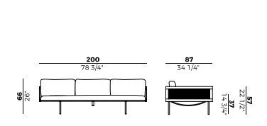 Кожаный диван Potocco Loom 880/DC-200