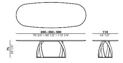 Обеденный стол Potocco Bon Bon 770/TG