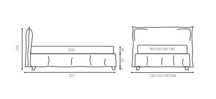 Текстильная кровать Twils Edo