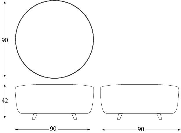 Круглый пуф Montbel Diadema 04040