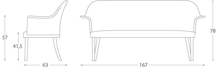 Дизайнерский диван Montbel Grace 03452