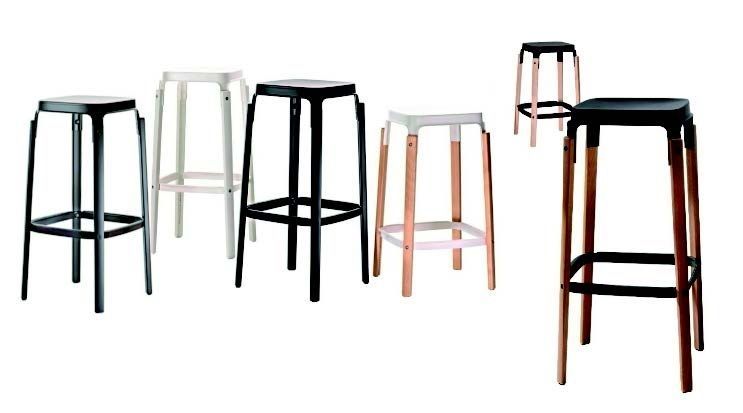 Барный стул из дерева и металла Magis Steelwood Stool