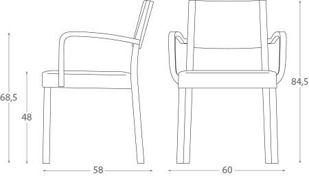Стул с подлокотниками Montbel Sintesi 01524