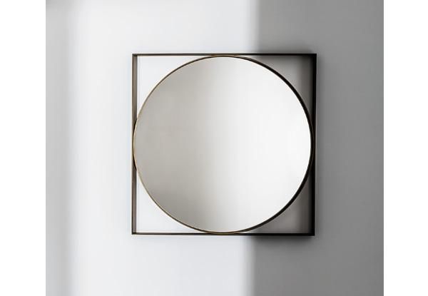 Круглое настенное зеркало в квадратной раме SovetItalia Visual
