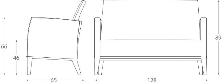 Двухместный диван Montbel Newport V1852