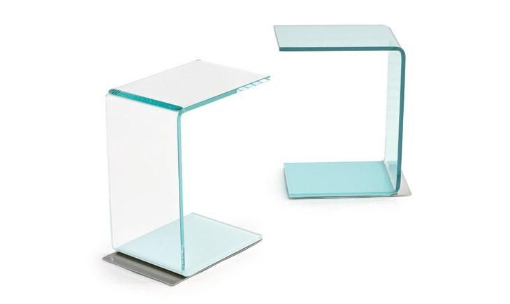Журнальный стеклянный столик SovetItalia Swan clear/colour