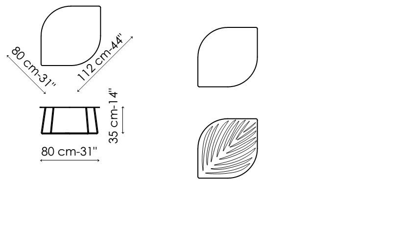 Журнальный столик с природными мотивами Bonaldo Leaf