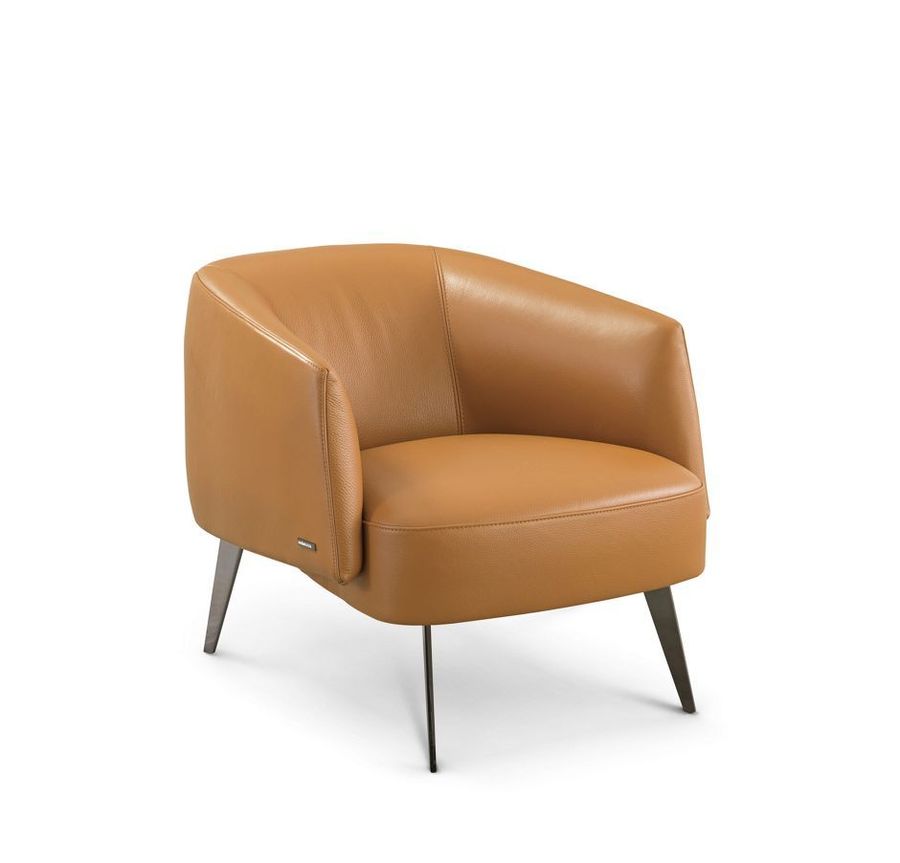 Кожаное кресло с облегающей спинкой Roche Bobois Ambe