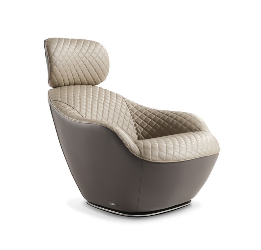 Кресло в обивке из стеганой кожи Roche Bobois Bergamote