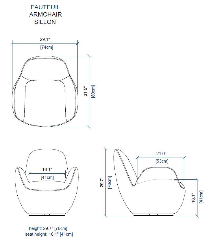 Вращающееся кожаное кресло Roche Bobois Aircell