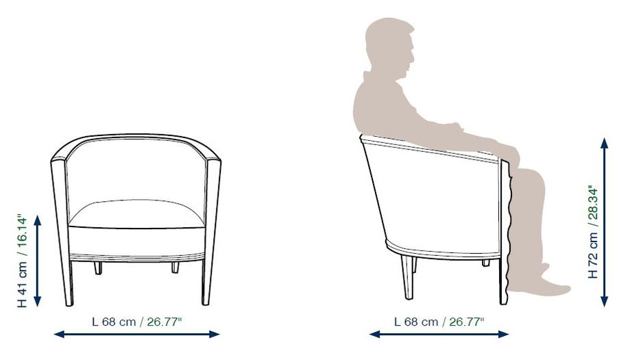 Кресло с облегающей спинкой Roche Bobois Ondine