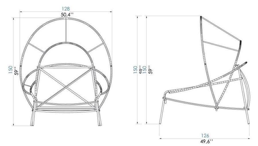 Плетеное кресло с капюшоном Roche Bobois Traveler Outdoor