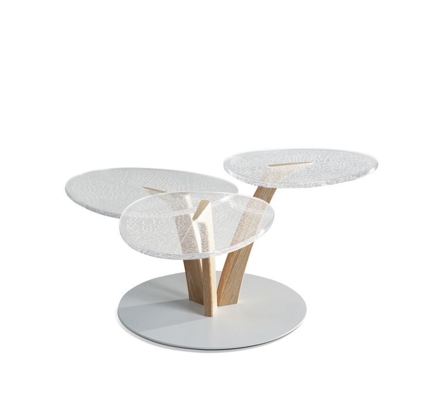 Коктейльный столик с 3 столешницами Roche Bobois Leaf
