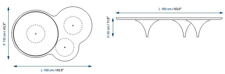 Столик из трех капель Roche Bobois Drop